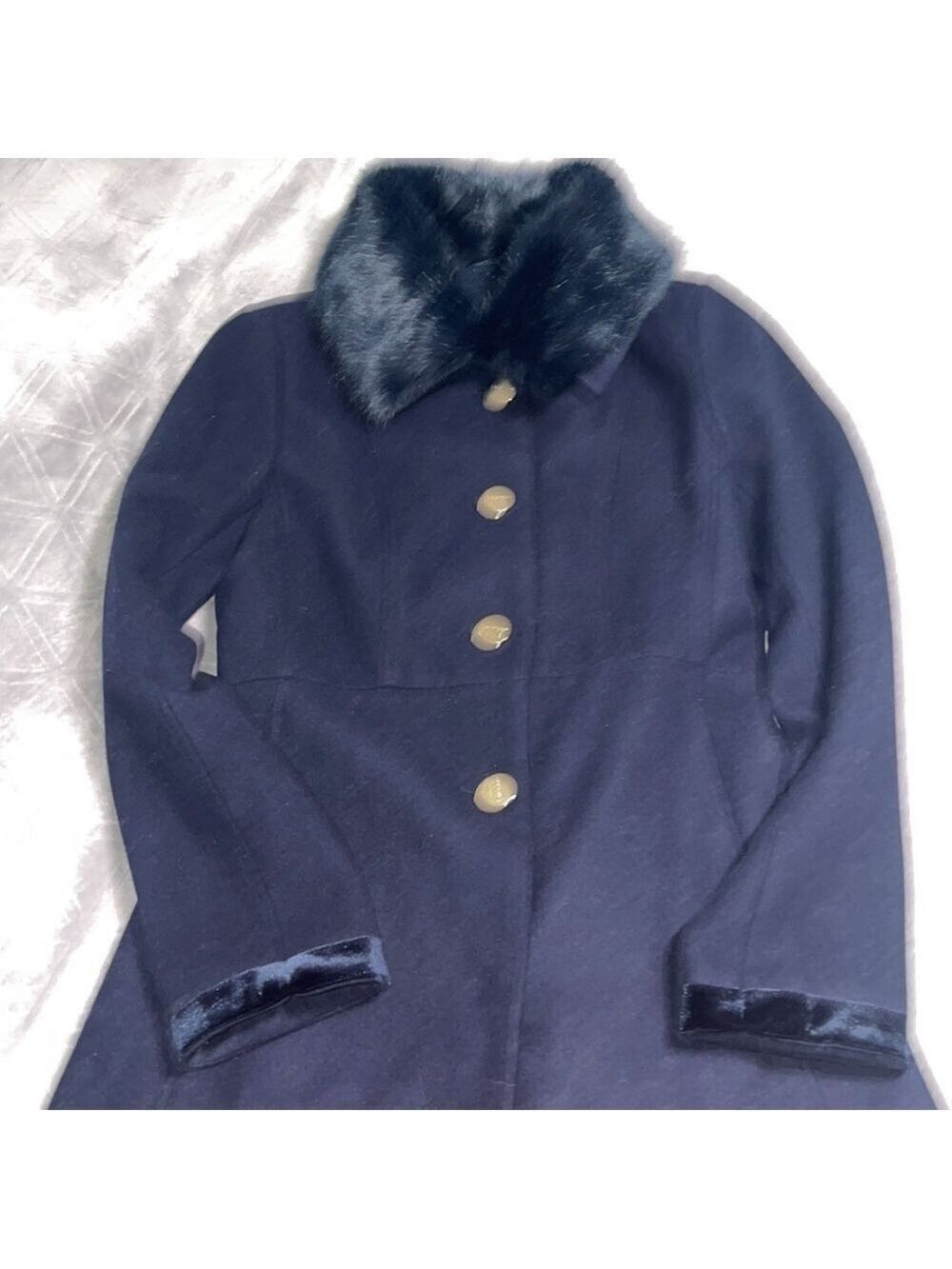 FAUX-FUR-COLLAR Back-Corset Coat - Picture 3 of 5